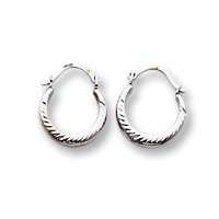 14k White Gold Hoop Earrings Jewelry 