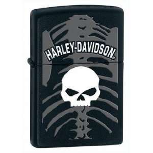  Harley Davidson Skeleton Zippo Lighter, Black Matte 