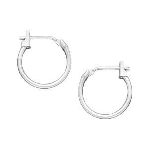  14K White Gold 14 MM Hoop Earrings Katarina Jewelry