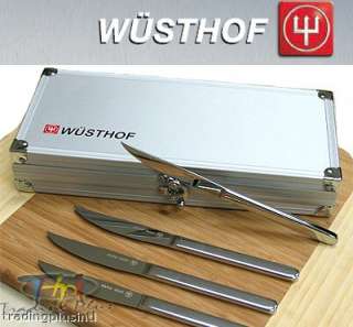 Wusthof 4pc Stainless Steel Steak Knife Set Stoage Box  