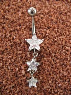 STARS Drop Swarovski Crystal NAVEL/BELLY Body Jewelry  