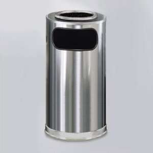   12 Gal. Sand Top Ash/Trash Receptacle Color Satin Stainless Steel