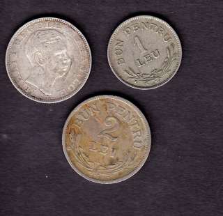 ROMANIA COINS, 1/2/200 LEI, 1924/1942  