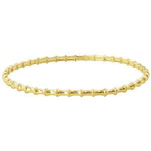 18 KT Yellow Gold Plated over Sterling Silver 3mm Wide Bamboo like 