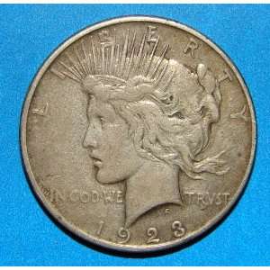  1923 Peace Silver Dollar Good Condition 