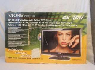 Viore LCD32VH56A 32 Flat Panel LCD DVD HDTV Broken Screen TV AS IS 