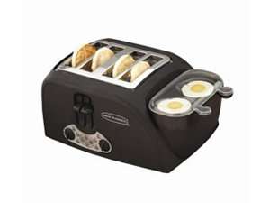   TO BASICS TEM4500 Black Egg N Muffin 4 Slice Toaster/2 Egg Cooker