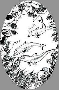 DOLPHINS SCENE 15 inches X 23 inches