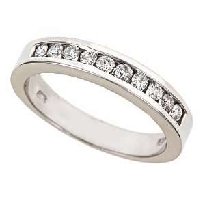 14K White Gold Channel Diamond Mens Wedding Anniversary Band Ring Size 