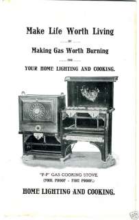 1900 Brochure Model F P Gas Machine Lighting & Cooking  