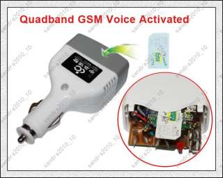 Quadband GSM Voice Activate Device Sim Card Car Charger USB Spy Ear 