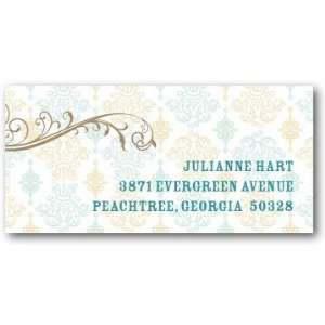 Return Address Labels   Swirling Charm Deep Turquoise By Hello Little 