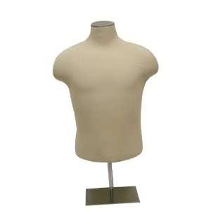  Male Cream Fully Pinnable Dress Form 4 Brushed Base 
