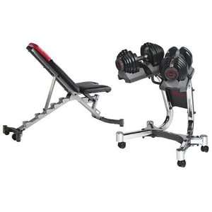  Bowflex 1090 Dumbbells with Stand and Bowflex Adjustable 