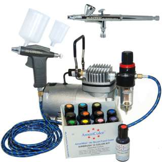  Deluxe Professional Airbrush Cake Decorating System 2 Airbrushes 