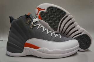   Air Jordan 12 Retro Cool Gray Team Orange White Sneakers Mens Size 12