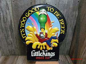 Little Kings Cream Ale Plastic Beer Pub Bar Sign  