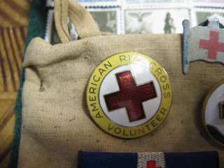 american red cross yellow white red volunteer pin