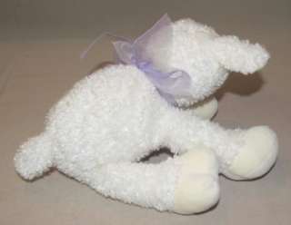   Cream LUCY LAMB Purple Bow PLUSH Toy 36051 Stuffed Animal SHEEP  