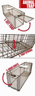   Possum Rabbit Cat Live Humane Animal Trap 31x9x11 Cage Brown  