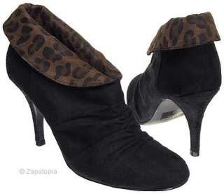 Black 5.5 NIB Women fashion cuffed retro ankle boots,EC  