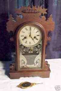 Antique mantle clock E N welch Dandelion model  