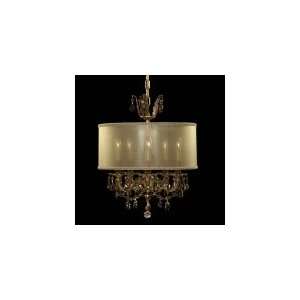   Chandelier in Antique Black Glossy with Golden Shadow Strass
