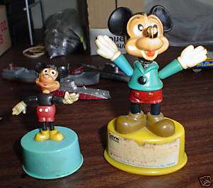 Lot of 2 Vintage Mickey Mouse Push Toys LOOK  