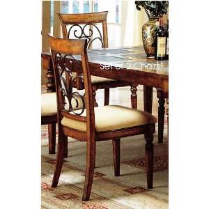   Finish w/Antique Brown Metal Dining Side Chairs Furniture & Decor