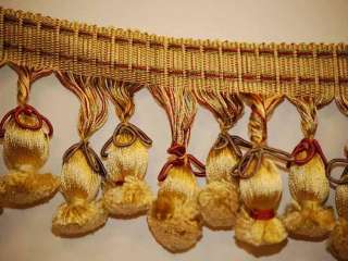 Decorative Tassel Trim Romance Antique Gold Cream Red  