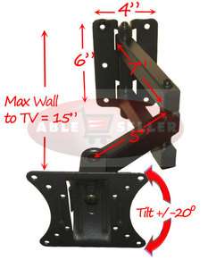 NEW ARTICULATION LCD TV MONITOR ARM WALL MOUNT 10 24  