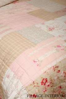 ARMOIRE SHABBY ROSEBUD CHIC PATCHWORK KING QUILT SET  