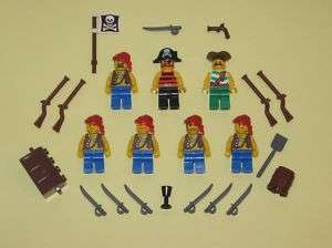 LEGO Minifigures 7 Pirates Guys Army Weapons Swords Pistols Lego 