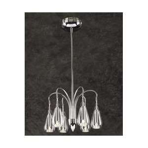   Chrome Rain Art Deco / Retro 6 Light Down Lighting Chandelier from th