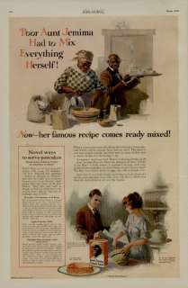 1920 AUNT JEMIMA PANCAKE FLOUR AD / Is in town, Honey  