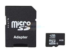   com   Mushkin Enhanced 8GB Micro SDHC Flash Card Model MKNUSDHCC4 8GB