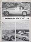 1959 Austin Healey 3000 3 Liter ORIGINAL OLD Road Test