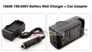 18650 100 240V Battery Wall Charger + Car Adapter  