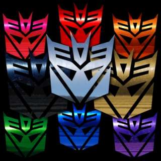 DECEPTICON 18 LARGE Chrome Auto Window Stickers Decals  