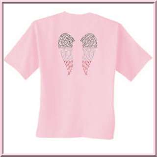 Rhinestones Italian Angel Wings T Shirts S 2X,3X,4X,5X  
