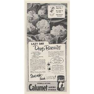  1954 Calumet Baking Powder Lazy Day Drop Biscuits Recipe 