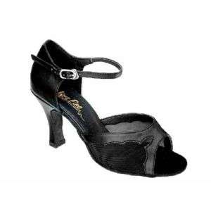 Salsa Ballroom Latin Dance Shoes Black L heel 3 Sz 8  