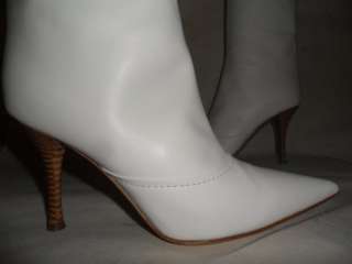 SR 1 SERGIO ROSSI WOMAN BOOTS SIZE 8 NWB STILETTO WHITE LEATHER 