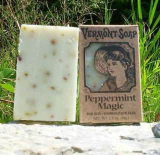 Vermont Organic Soap PEPPERMINT MAGIC 6 Bar uncut Brick  