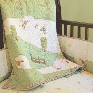 Pottery Barn Chamois Lambie Crib Quilt Set+2 Sheets~NEW  