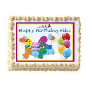 BARNEY #2 Edible Personalized Cake Image Party Supply  