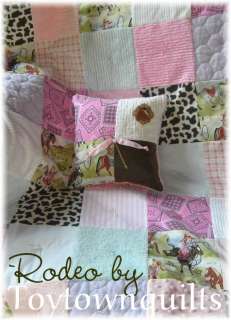 Western Cowgirl Rodeo chenille baby girl quilt bedding  