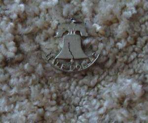 CUT COIN JEWELRY LIBERTY BELL HALF DOLLAR VINTAGE  