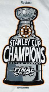 BOYS BOSTON BRUINS STANLEY CUP BOYS LARGE Tee CHAMPS 2011 REEBOK 