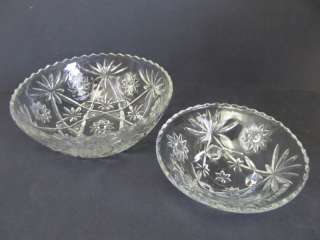Crystal Serving Bowls Matching Set of Two  